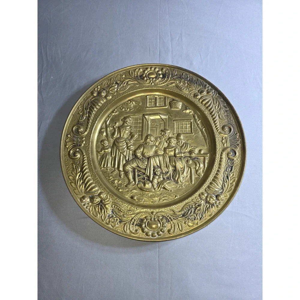 Vintage England Brass Wall Plaque 